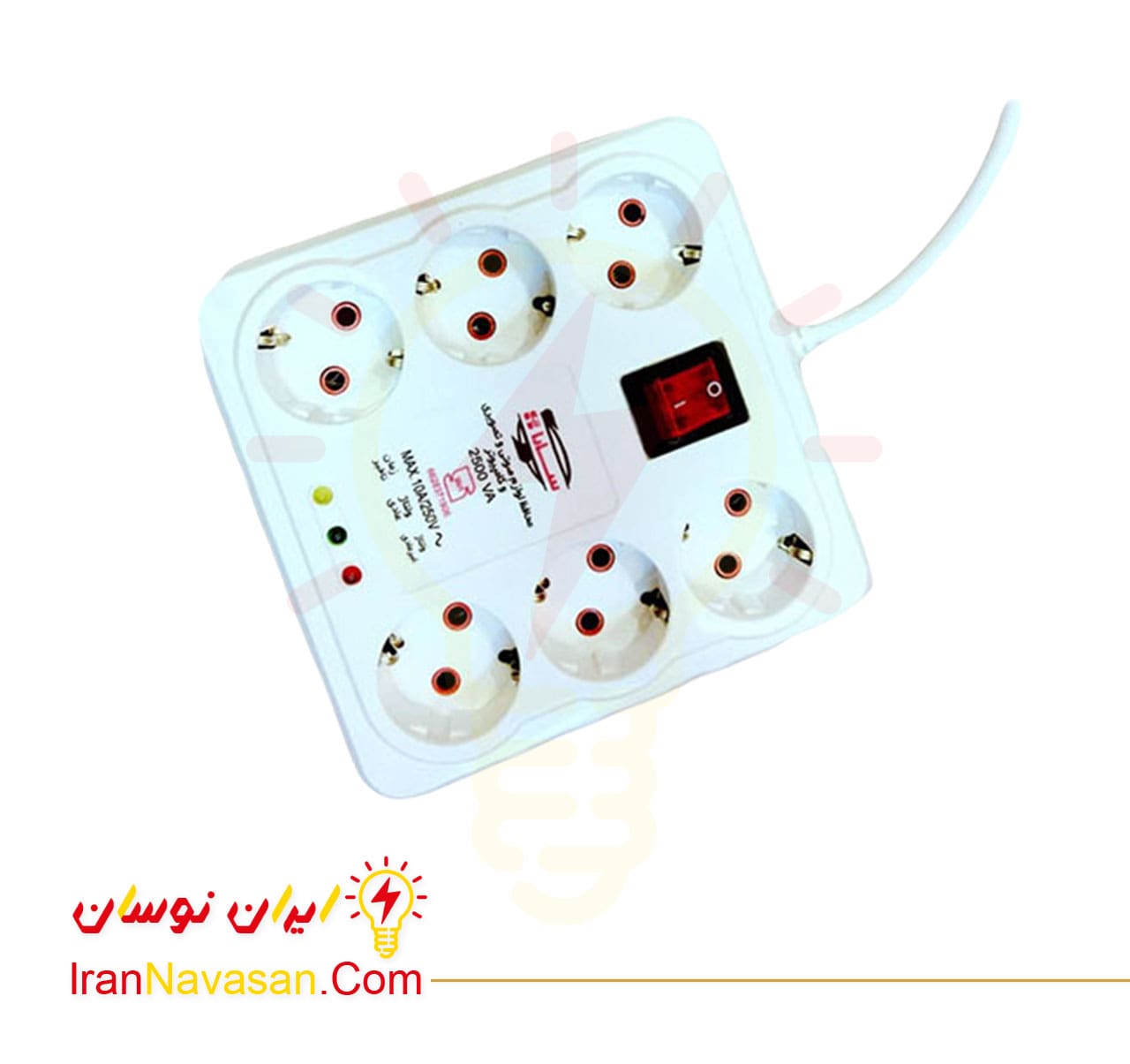 محافظ 2500 ولت آمپر سارا - صوتی تصویری و کامپیوتر - 6 خروجی-Protector 2500 VA Sara - audio-visual and computer - 6 outputs -irannavasan-pic1