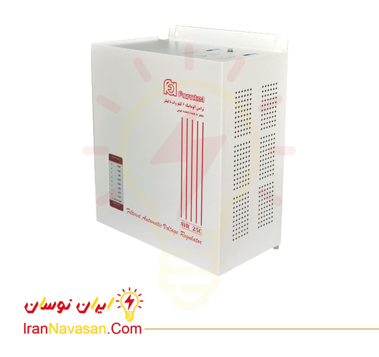 ترانس اتوماتیک ای وی ار 25 فاراتل با توان 6000 ولت آمپر - پای کنتور - AVR 25-automatic trans 6000 VA Faratel Power meter Whole House AVR25C , AVR25C BLACK-irannavasan-pic1